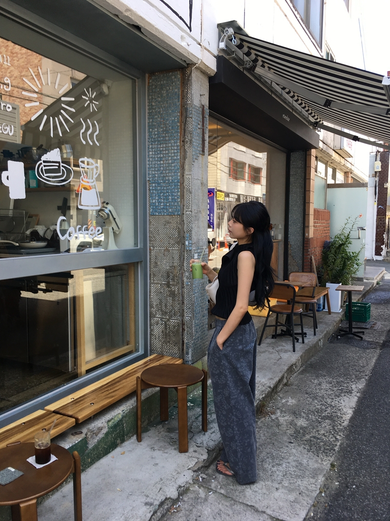 Flower pintuck denim PT