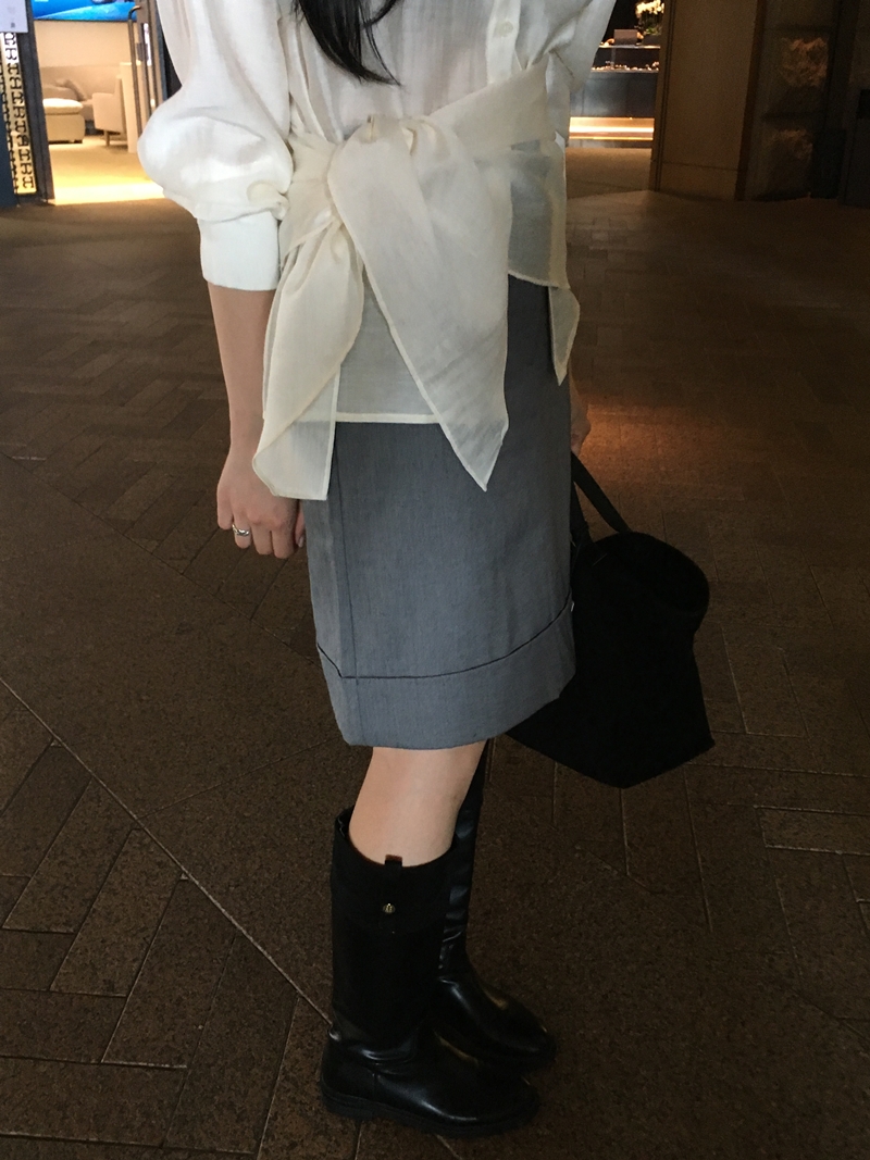 26FW WOOL CARVE H- SKIRT (2COLOR)