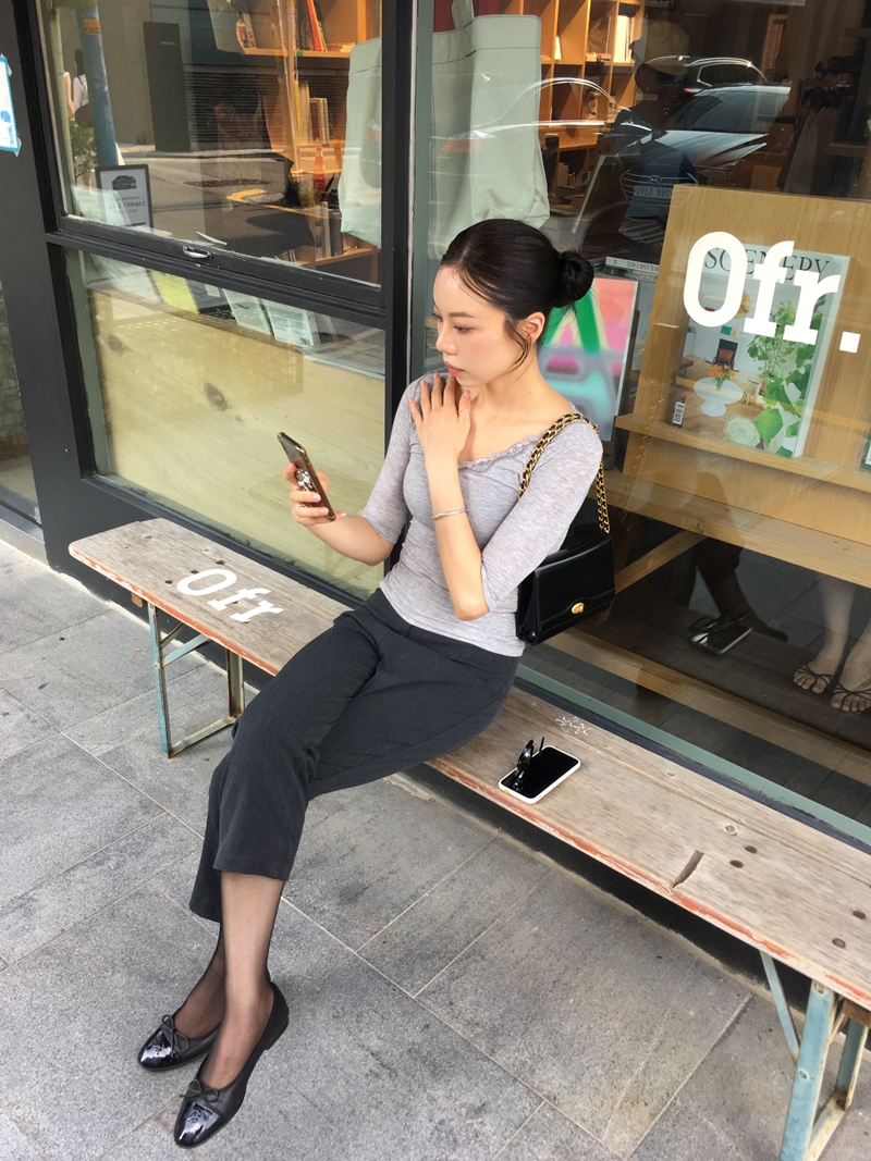 26fw Lace cotton 7부- TEE (3COLOR)