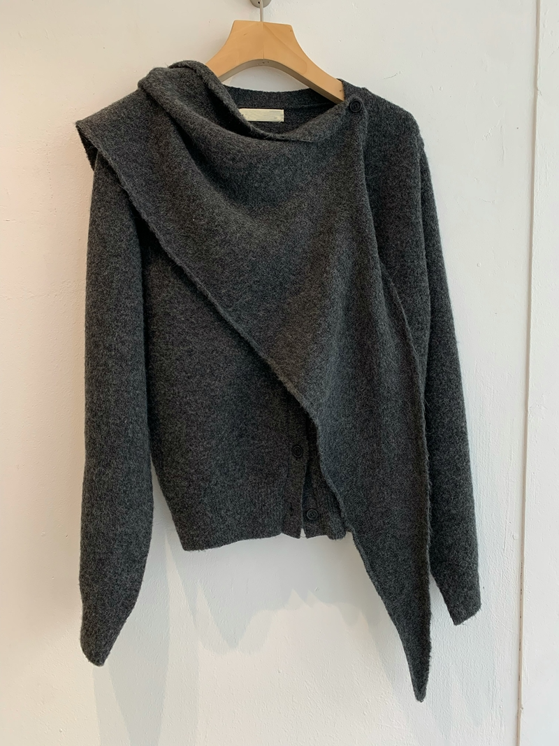 26FW Button SHAWL CARDIGAN