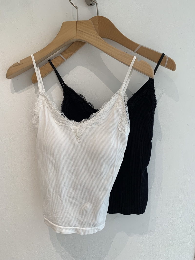 LACE CAP SLEEVELESS TOP *(4COLOR)