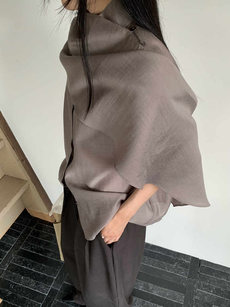 26FW Liebe SHAWL WRAP BLOUSE (3COLOR)