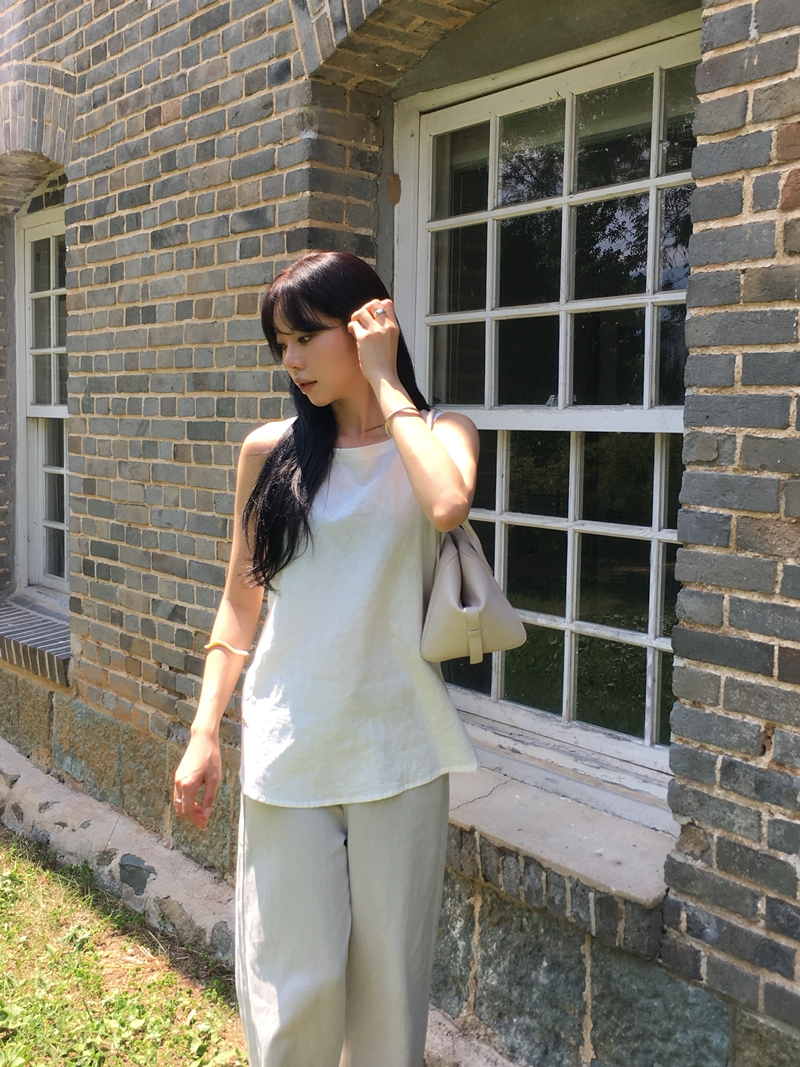 Ramon Linen Ribbon blouse (2COLOR)
