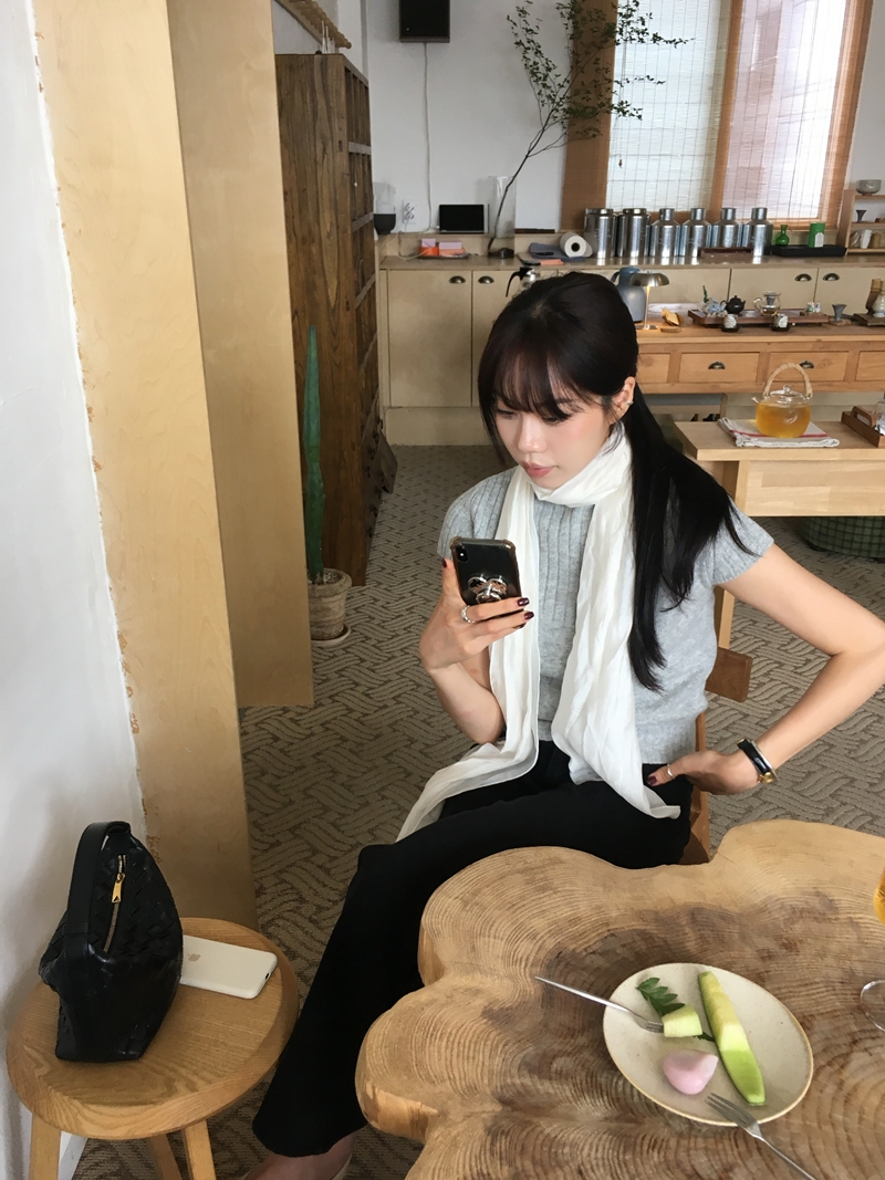 FW CASH Half sleeve Knit TOP (2COLOR)