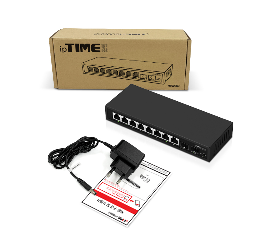 ipTIME H8008S2 스위칭 허브 금속 하우징 내구성 강조 이미지