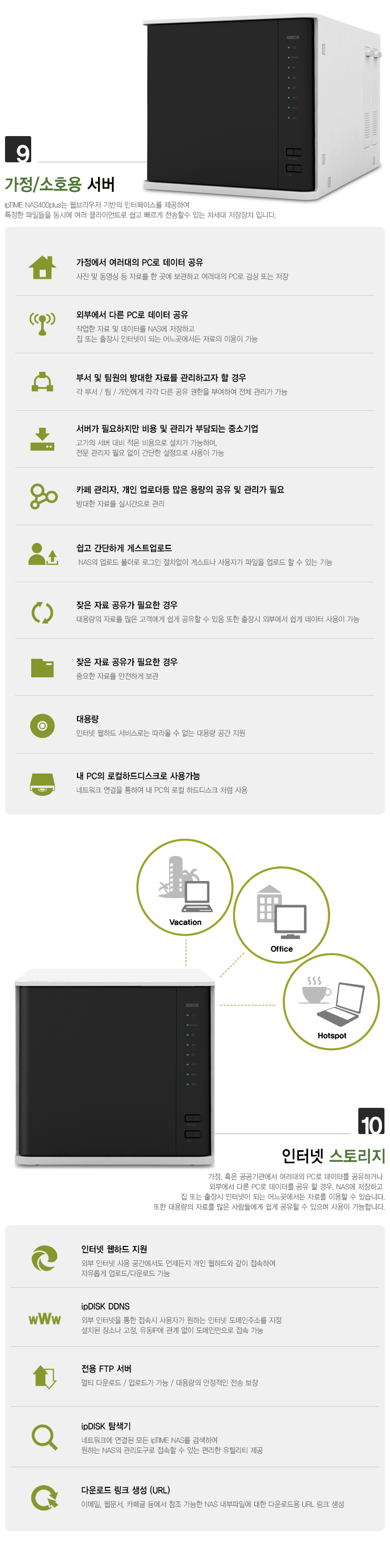 최대 4개의 하드디스크 장착이 가능한 4베이 스토리지 구성