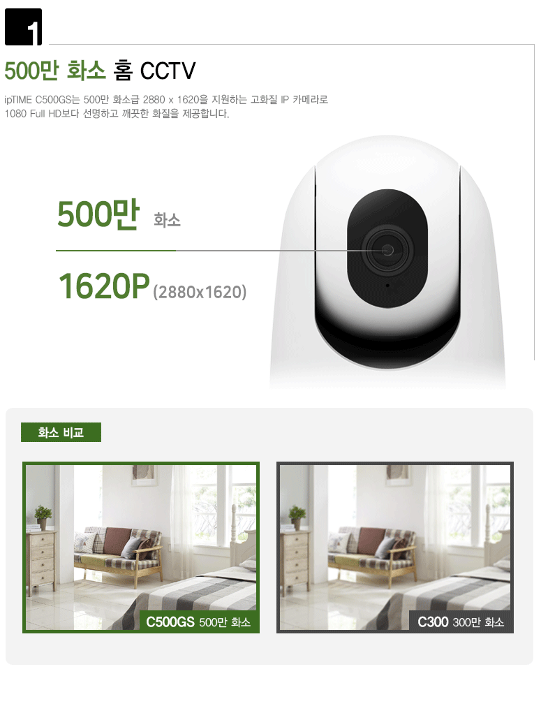 사각지대 없는 상하좌우 360도 회전(Pan/Tilt) 모니터링 시연 GIF