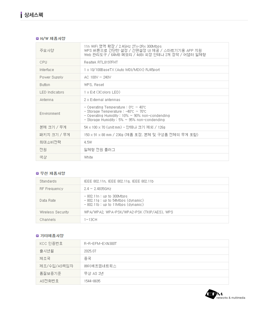 아이피타임 Extender-N300T 11n 무선 네트워크 확장기 종합 제품 소개 이미지