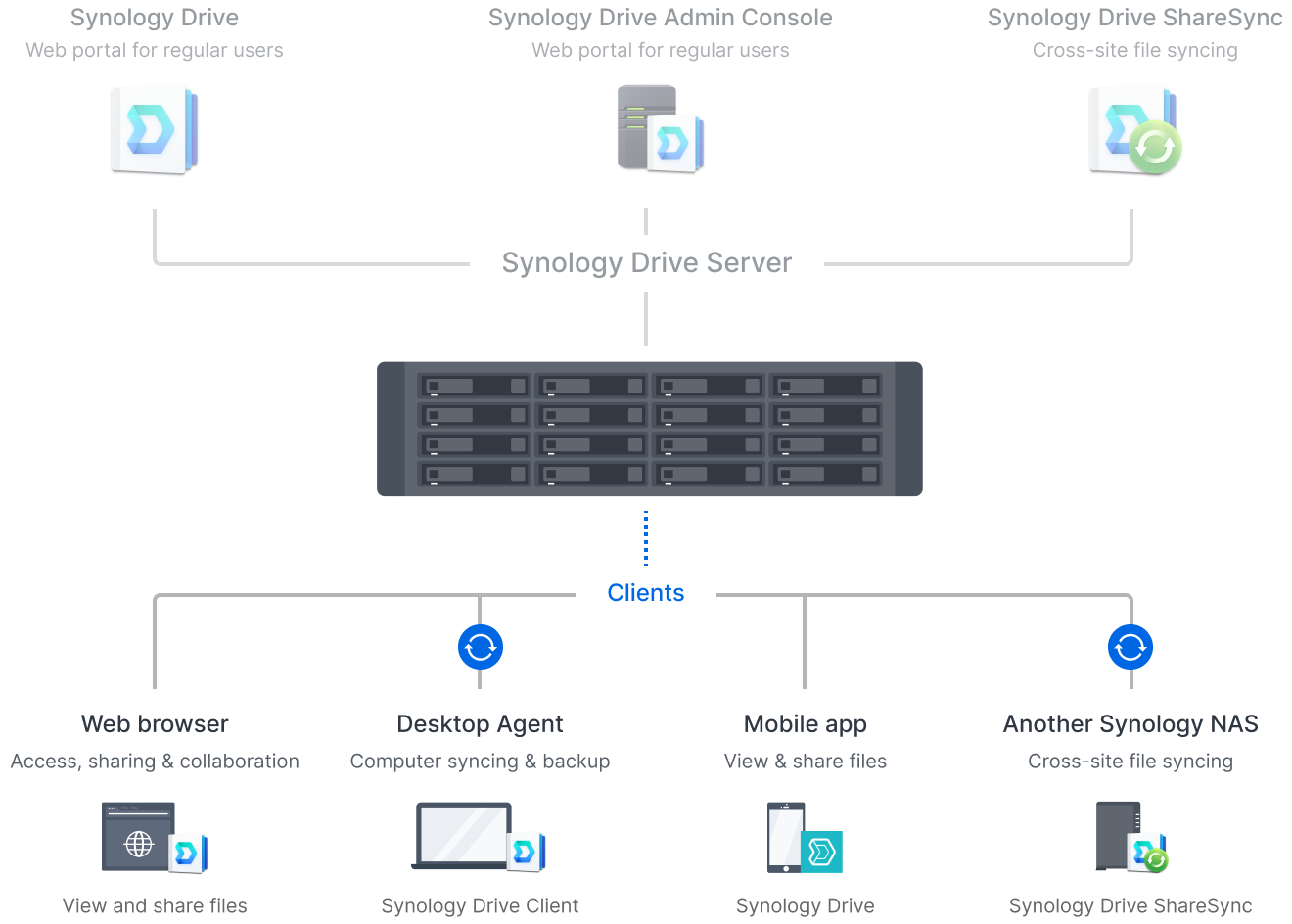 RS2825RP+ 멀티플랫폼 지원 일러스트