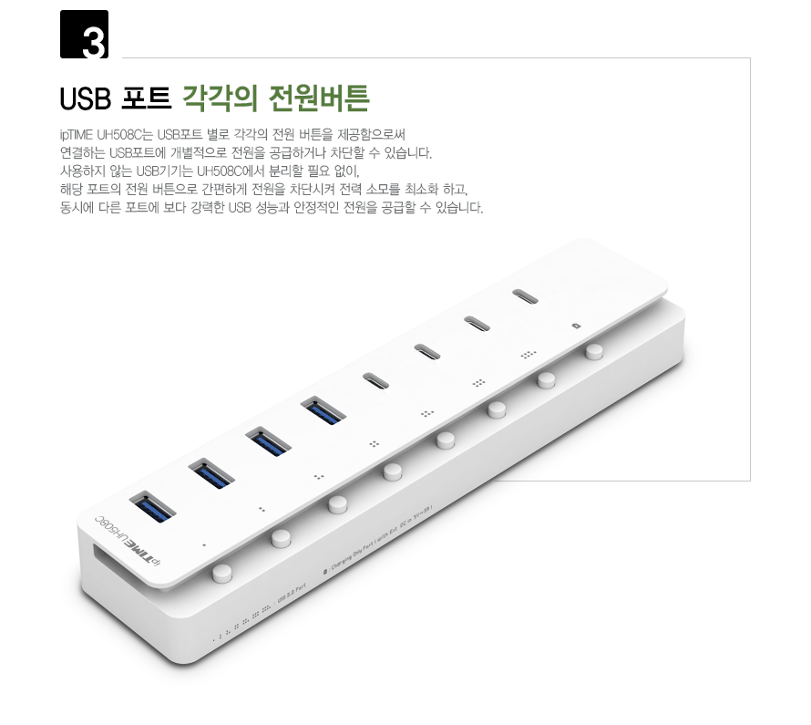 UH508C USB A-Type 및 USB C-Type 포트 애니메이션