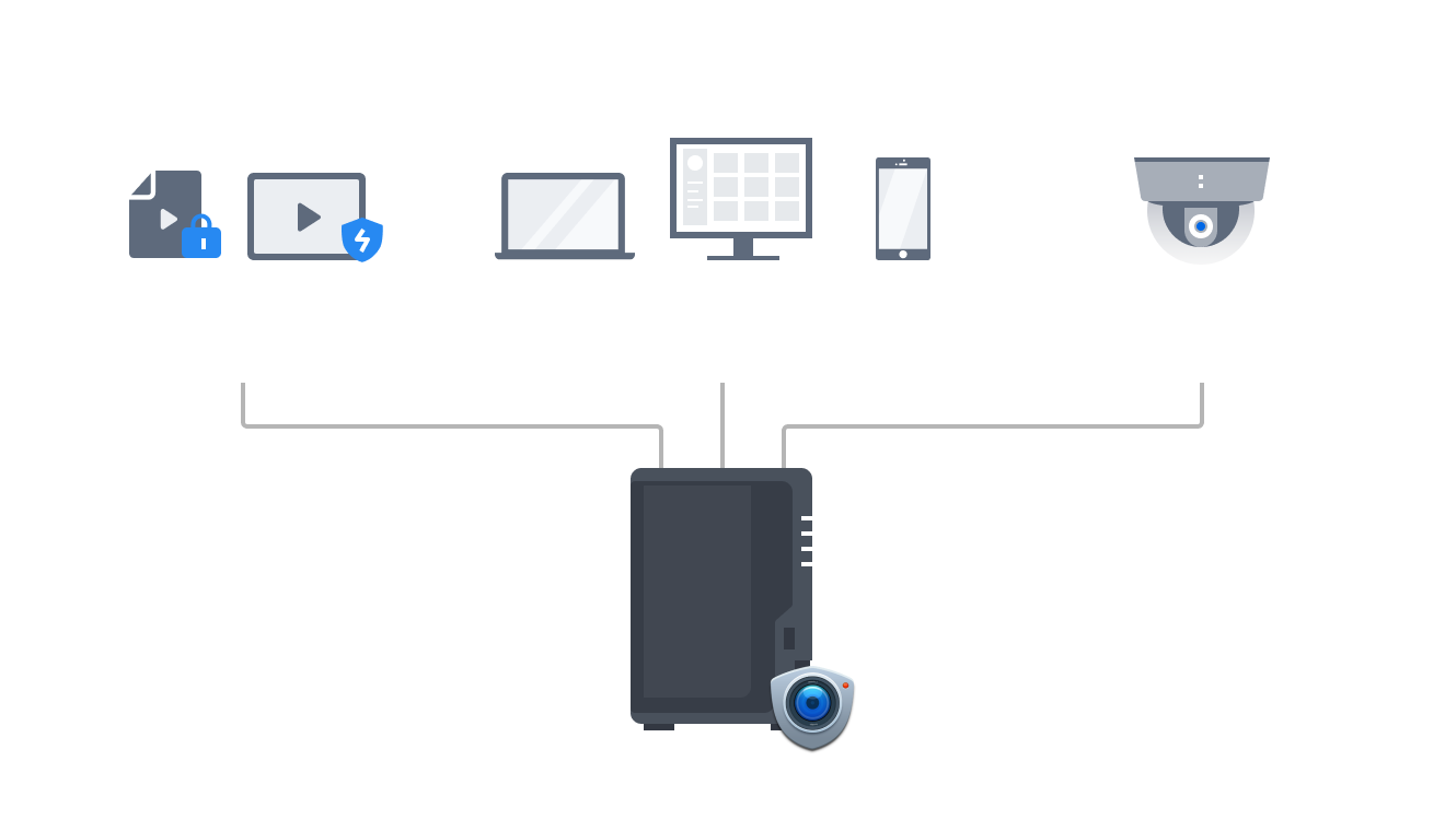 DS225+ 녹화물 백업 일원화 일러스트
