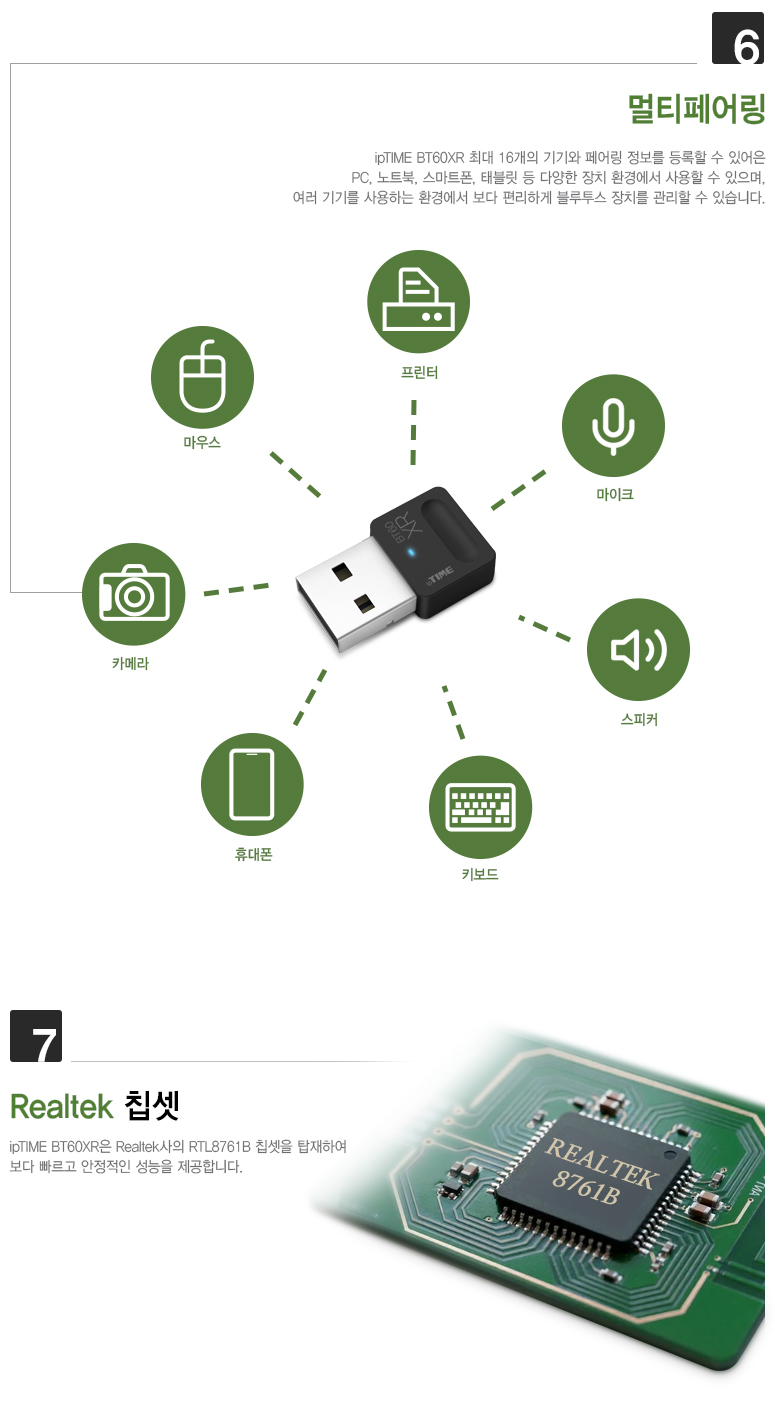 아이피타임 블루투스 6.0 USB 동글 BT60XR