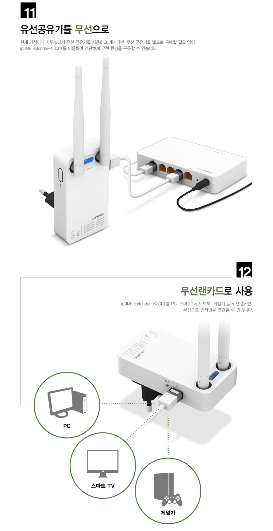 Extender-N300T 무선 네트워크 확장기 LED 표시부 이미지