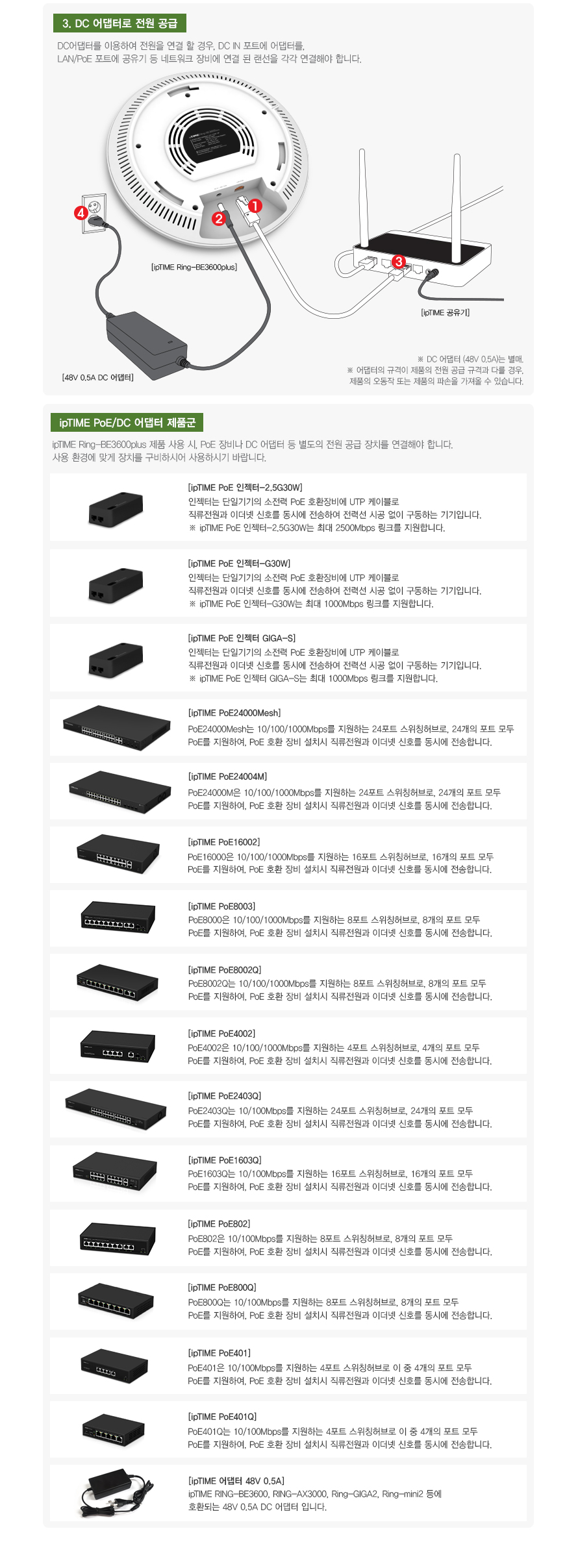 RING-BE3600 PLUS 주요 기능 비교 이미지