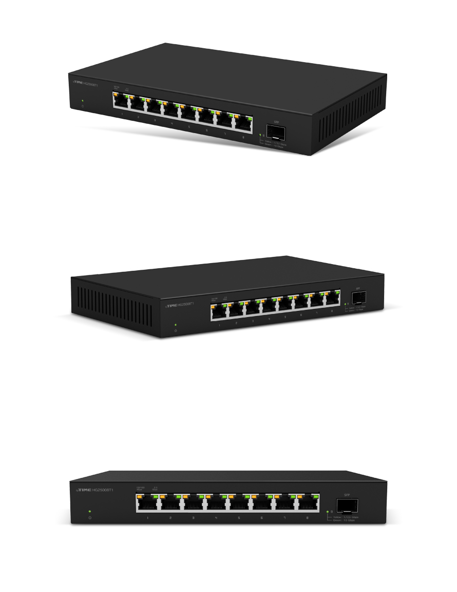 아이피타임 HG25008T1 스위칭 허브 제품 크기 비교