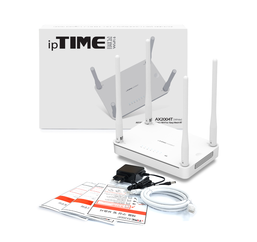아이피타임 AX2004T Wi-Fi 6 공유기 패키지 구성품 이미지