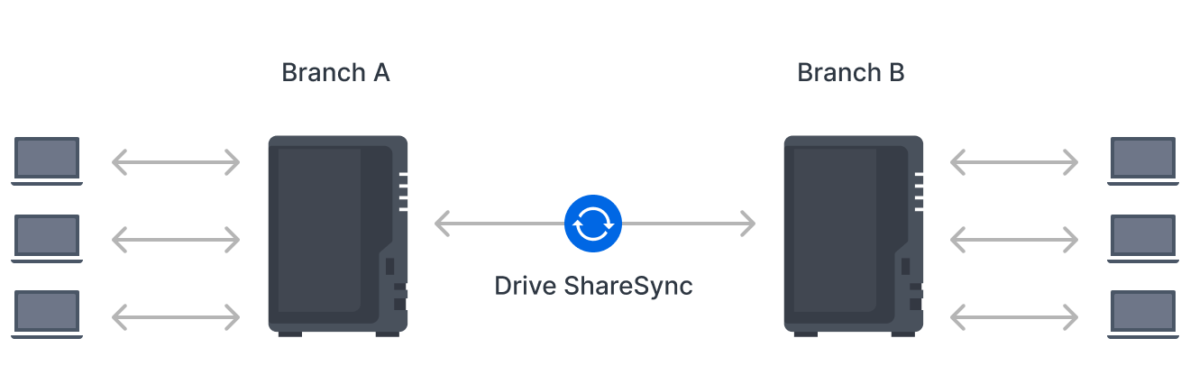 NAS 간 동기화 설명 일러스트