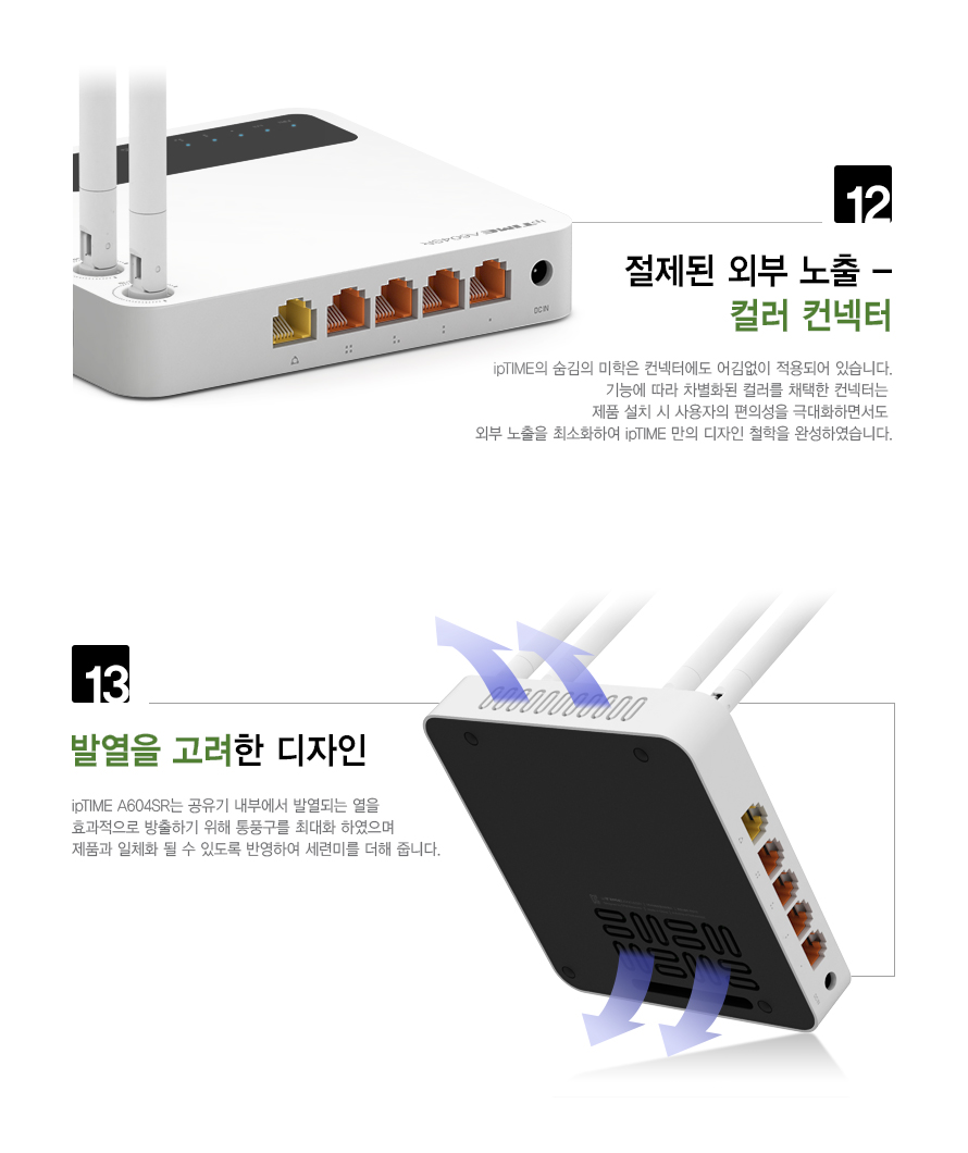 ipTIME A604SR 2.4GHz 및 5GHz 동시 지원