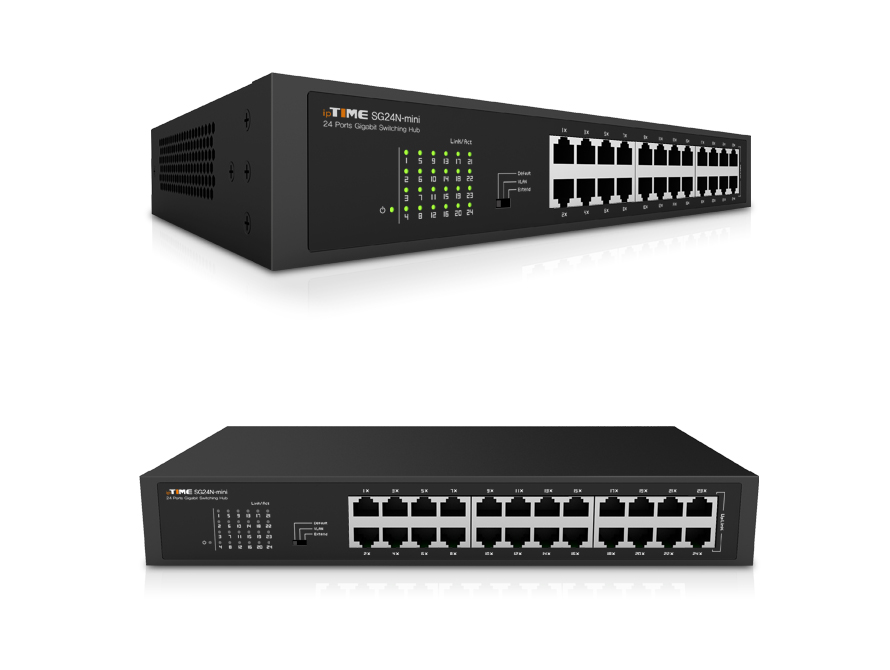 아이피타임 SG24N-mini 기가비트 스위칭 허브 제품 크기 비교 이미지