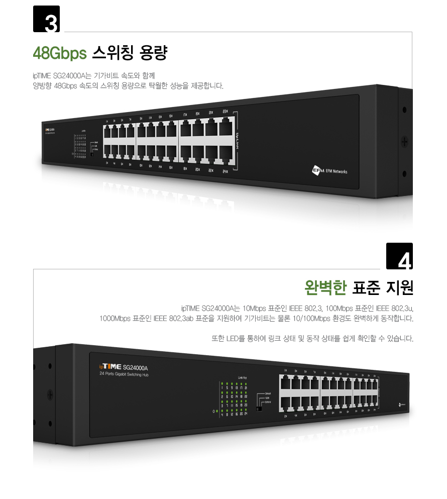 아이피타임 24포트 기가비트 스위칭 허브 SG24000A 상품 설명 이미지 3