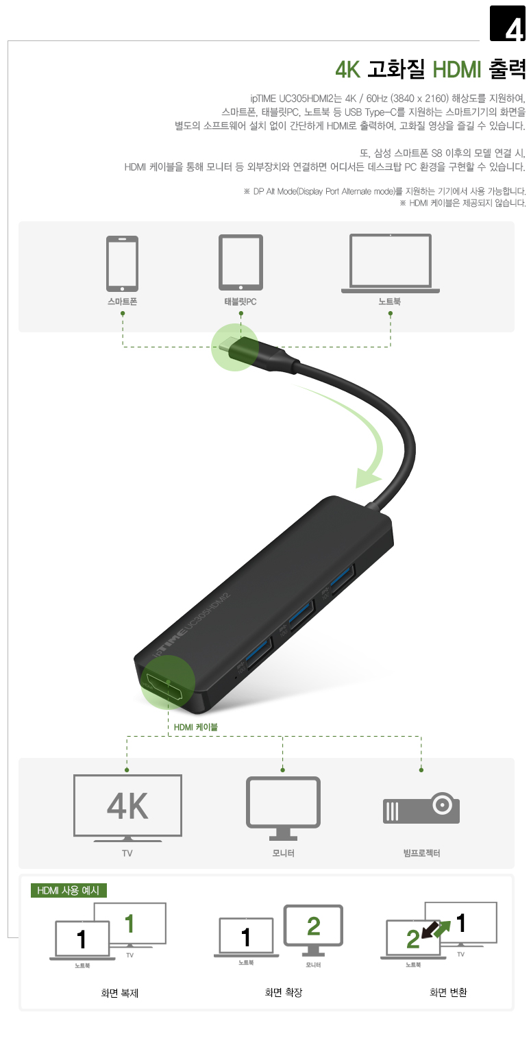 UC305HDMI2 주요 특징 상세 설명 이미지