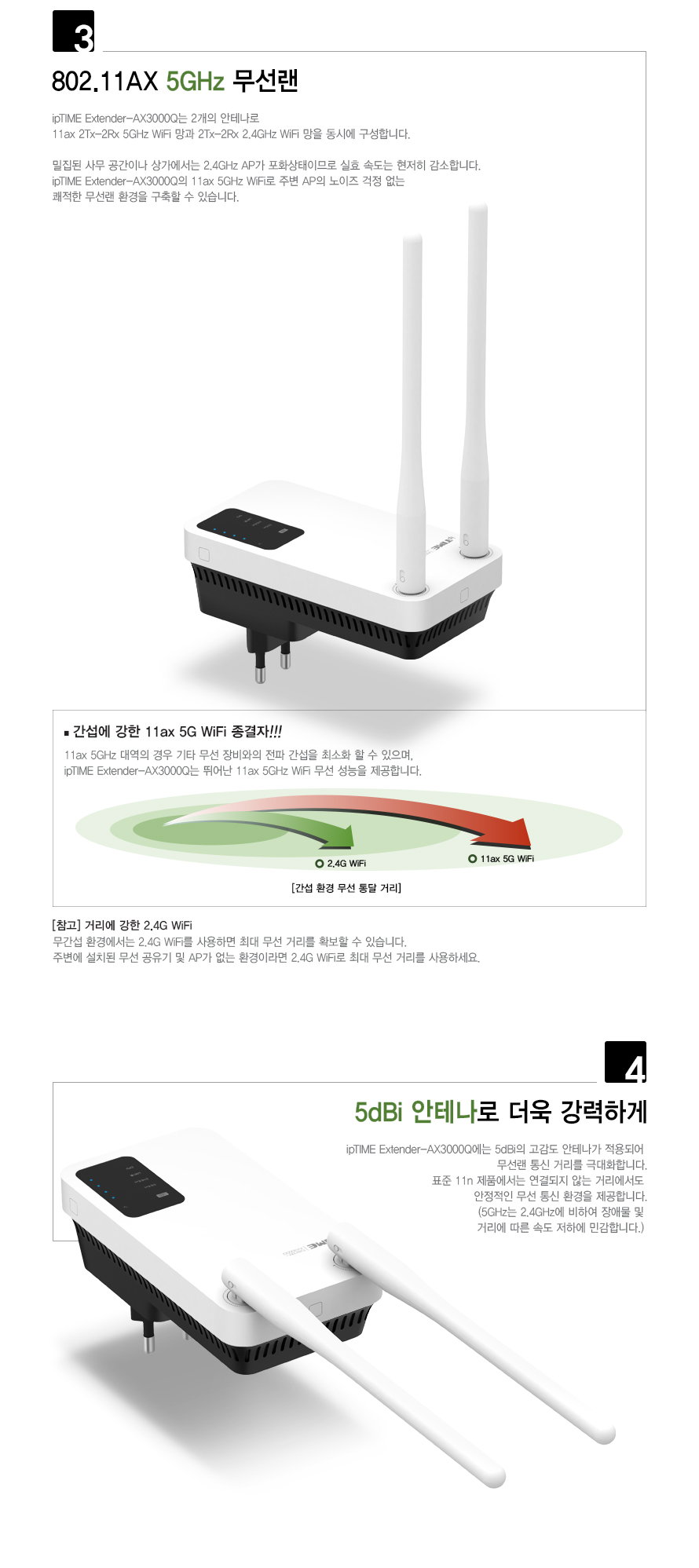 AX3000Q 듀얼밴드 무선 확장기 측면 디자인 이미지