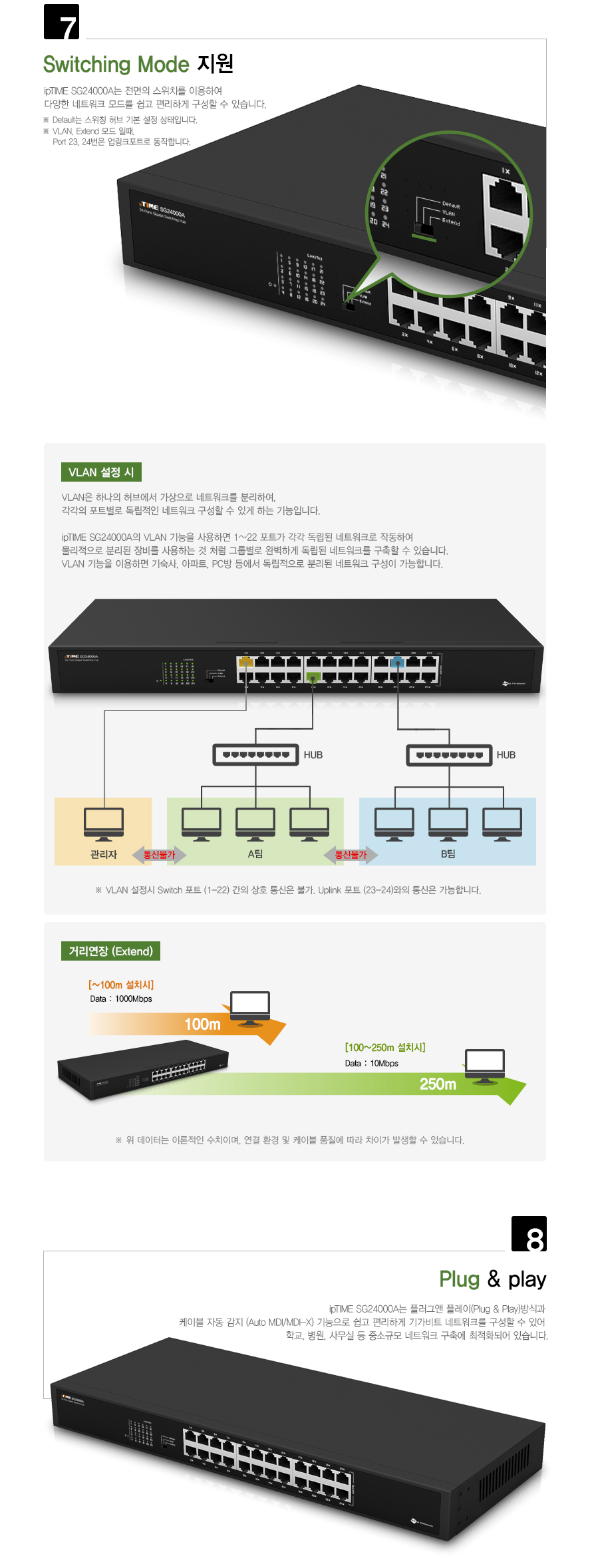 아이피타임 24포트 기가비트 스위칭 허브 SG24000A 상품 설명 이미지 5