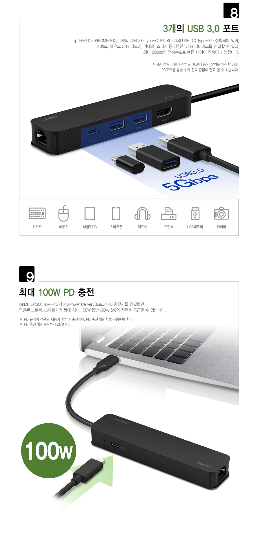 아이피타임 UC306HDMI-1G HDMI 출력 기능 시연 이미지