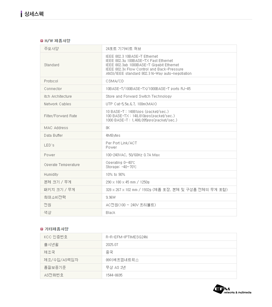 아이피타임 SG24N-mini 24포트 기가비트 스위칭 허브 종합 제품 소개 이미지