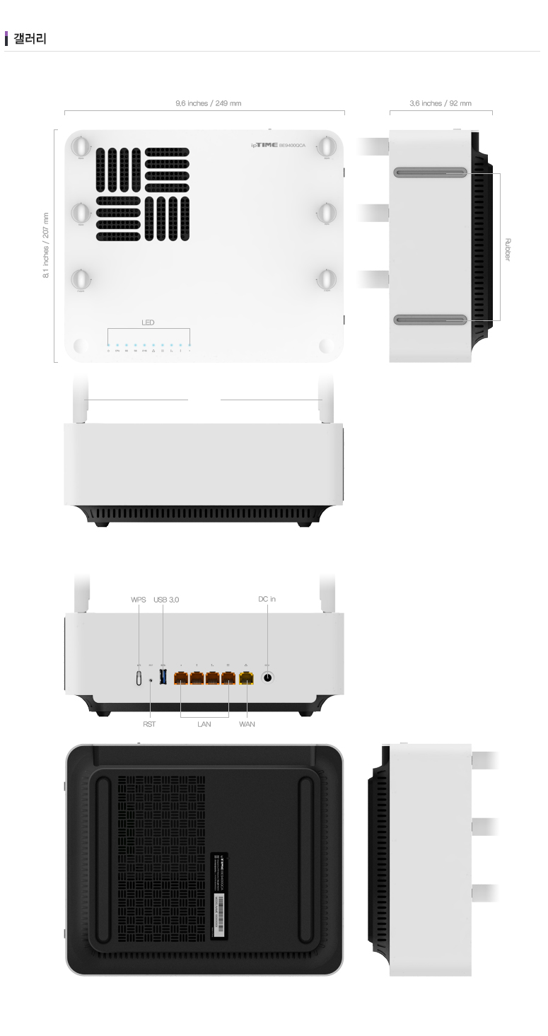 ipTIME BE9400QCA LED 상태 표시등 설명 이미지