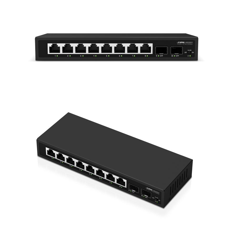 ipTIME H8008S2 10포트 기가비트 스위칭 허브 설치 예시 이미지
