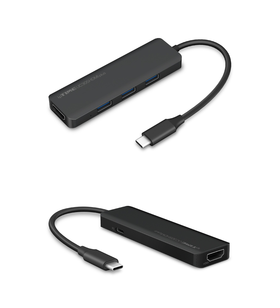 ipTIME UC305HDMIplus 멀티 허브 노트북 연결 장면