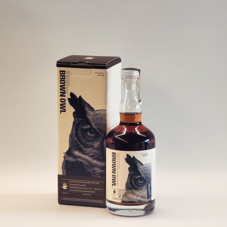 브라운아울 오크숙성 소주 500ml 56.4도 루비포트캐스크 숙성
