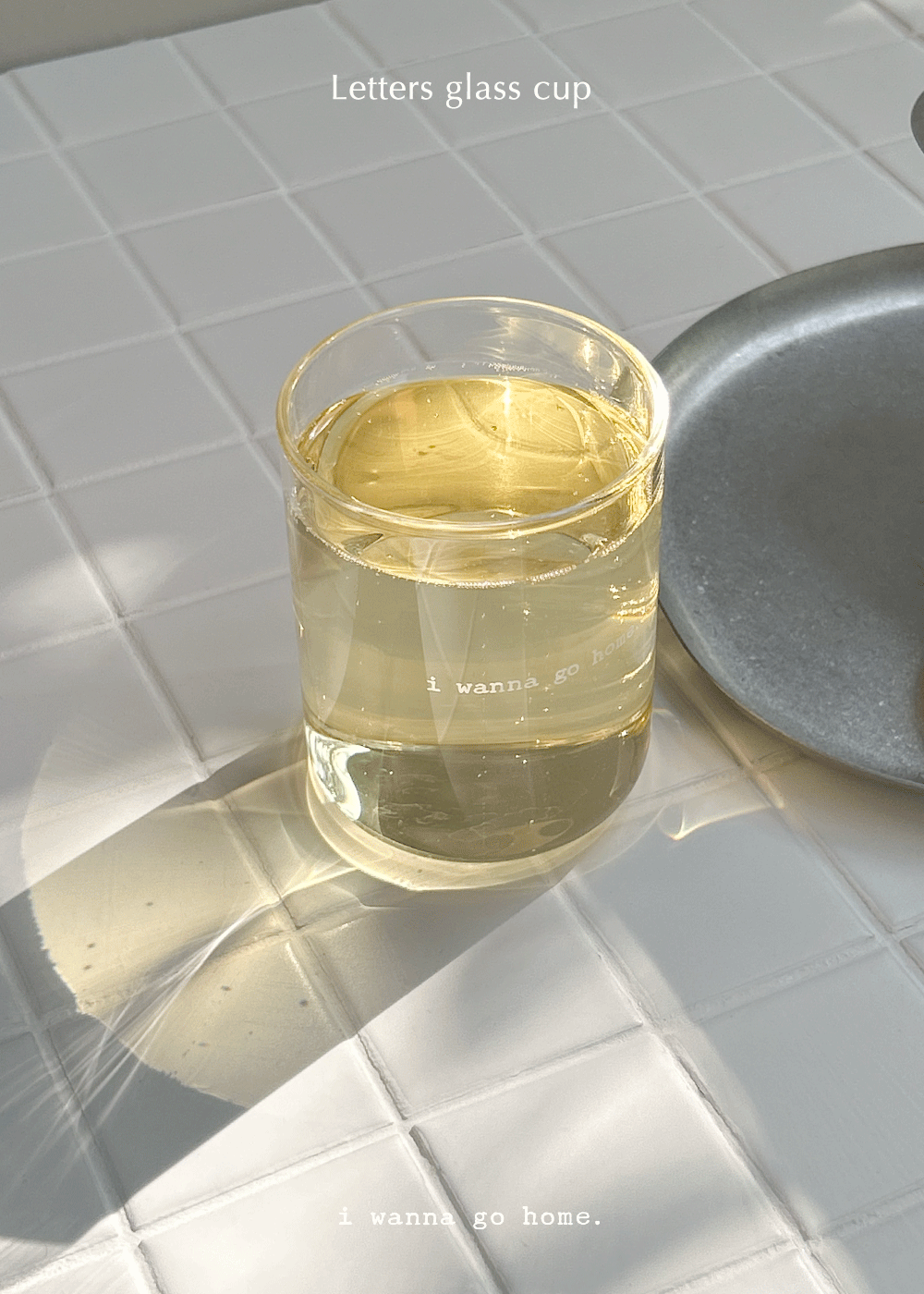 [Renew] Letters glass cup + Color lid (3 sizes)