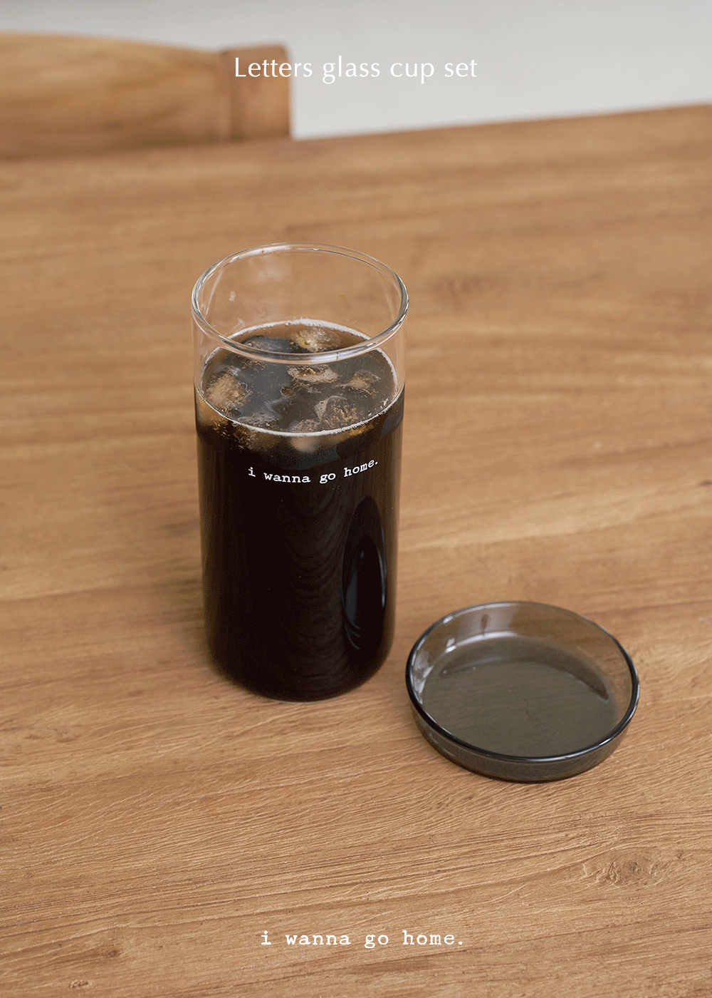 [2026 ver.] Letters glass cup + Color lid (3 sizes)