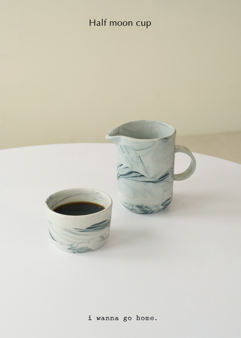 Half moon cup (marble black)