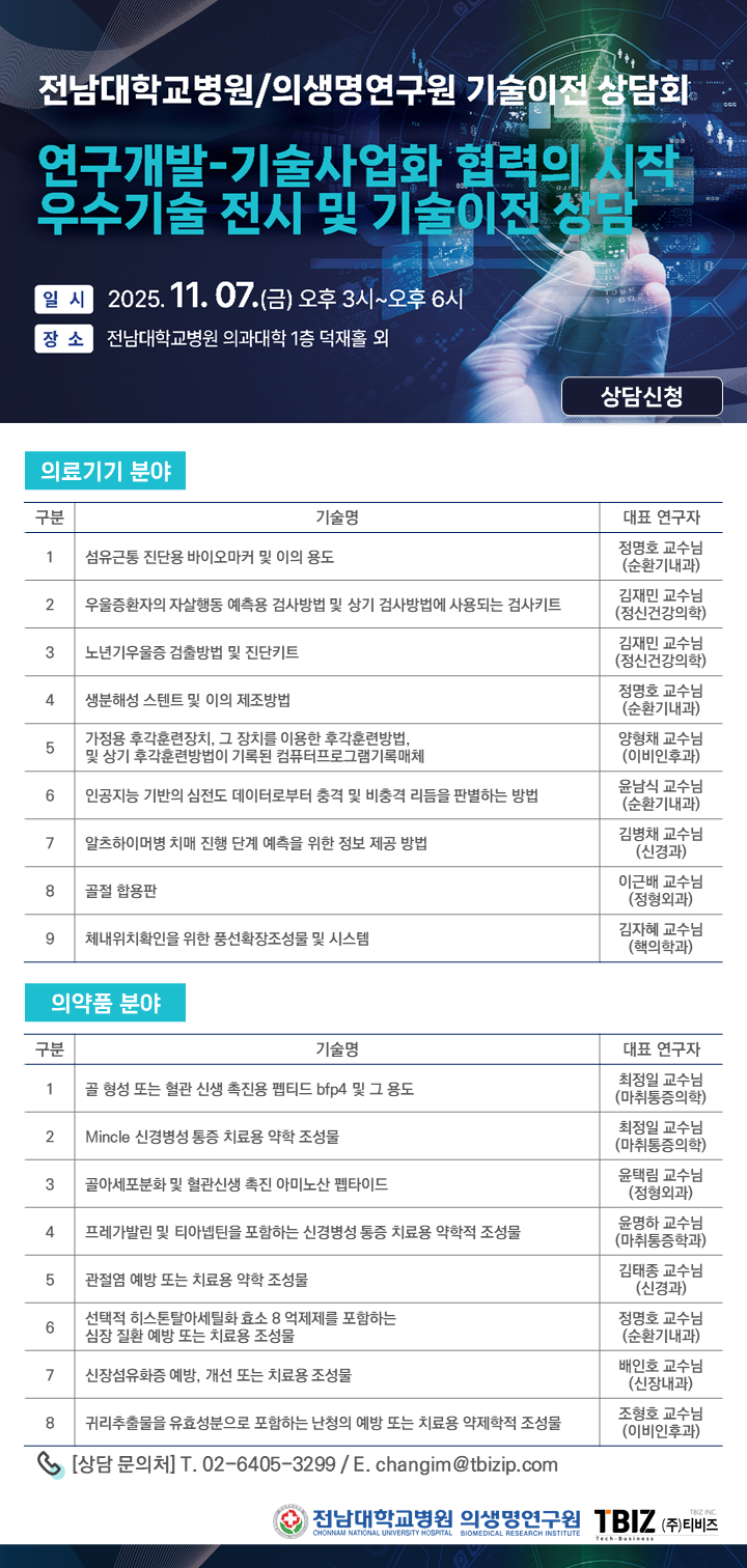 전남대병원 미래연구전략 심포지엄 포스터