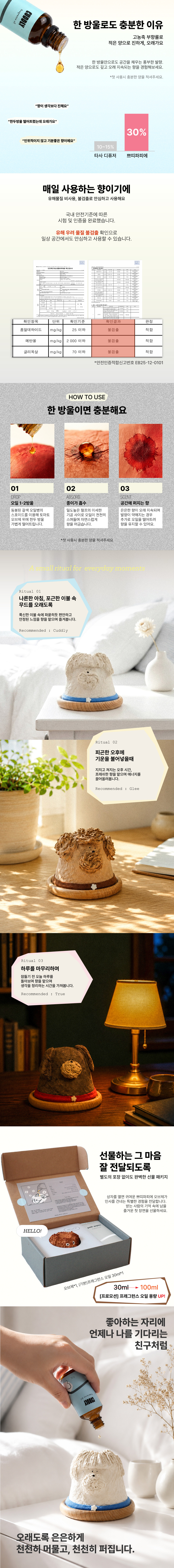 쁘띠파피에 오브제 디퓨저 선물세트(초코)