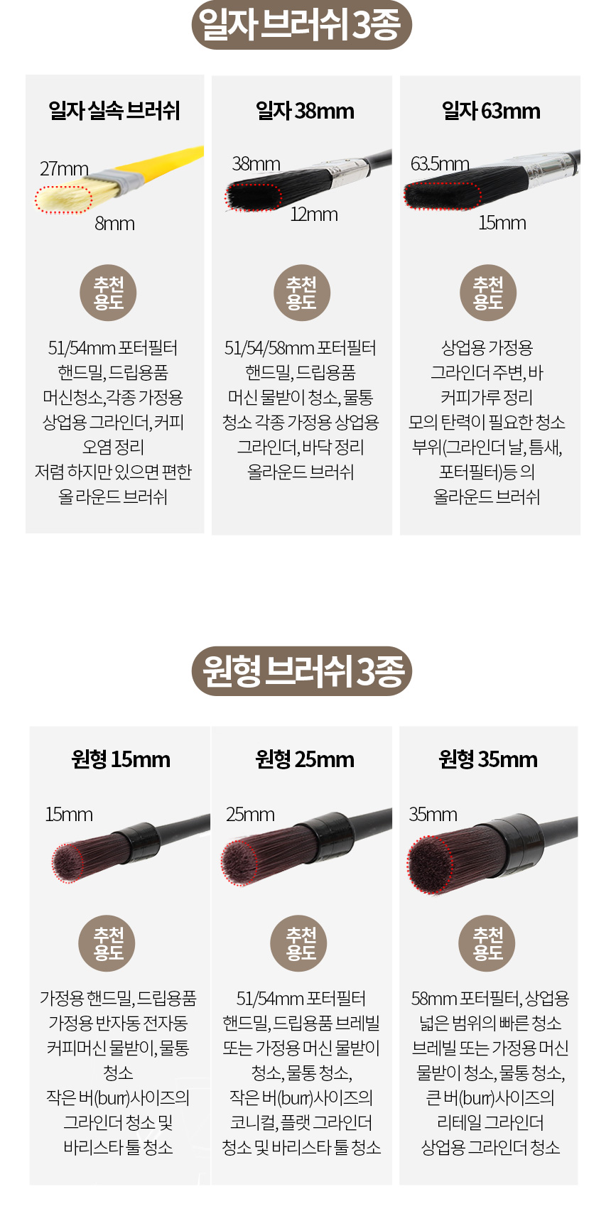 커피머신 청소솔 포터필터 브러쉬 핸드밀 그라인더 커피 가루 청소용 붓