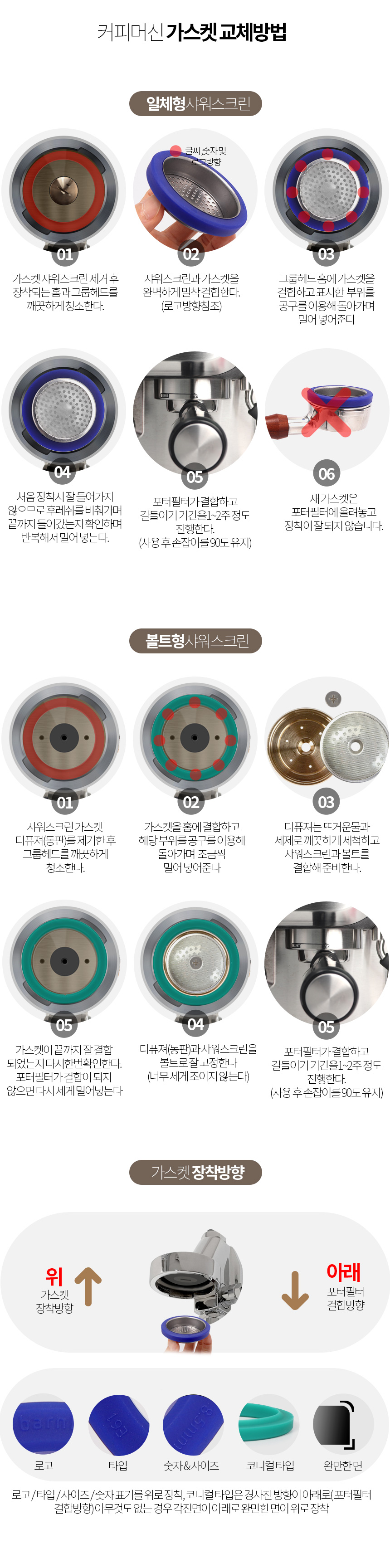 반킷 가찌아 세코 커피머신 실리콘 가스켓 8.5mm