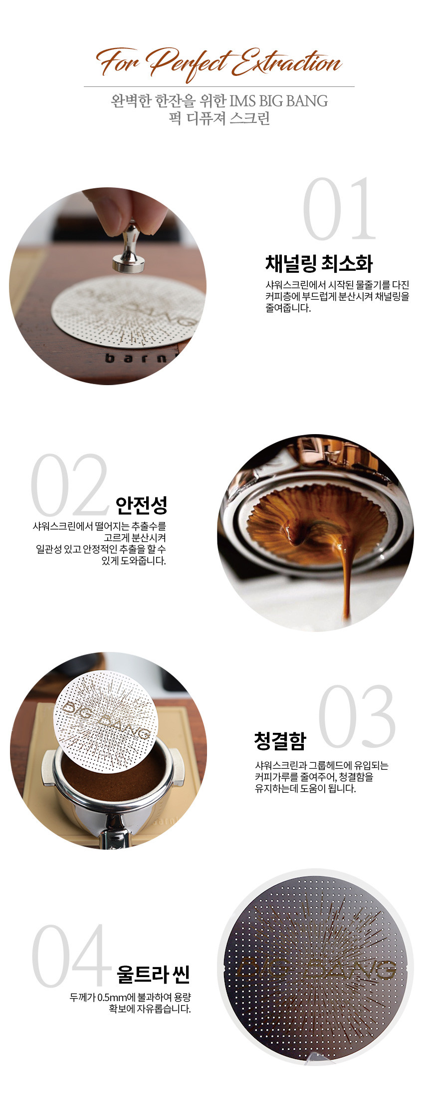 브레빌 IMS 빅뱅 디퓨져 채널링 방지 퍽스크린 필터 54mm DS53.5BB BES 876 870