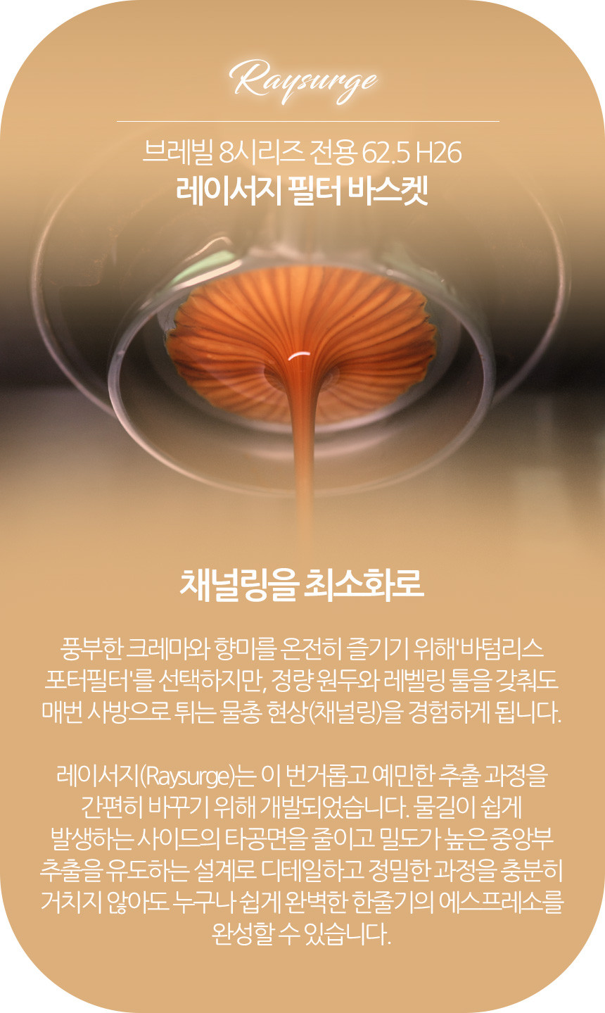 반킷 레이서지 초정밀 메쉬 바스켓 채널링 미분억제 설계 브레빌 870 876 54mm 커피머신