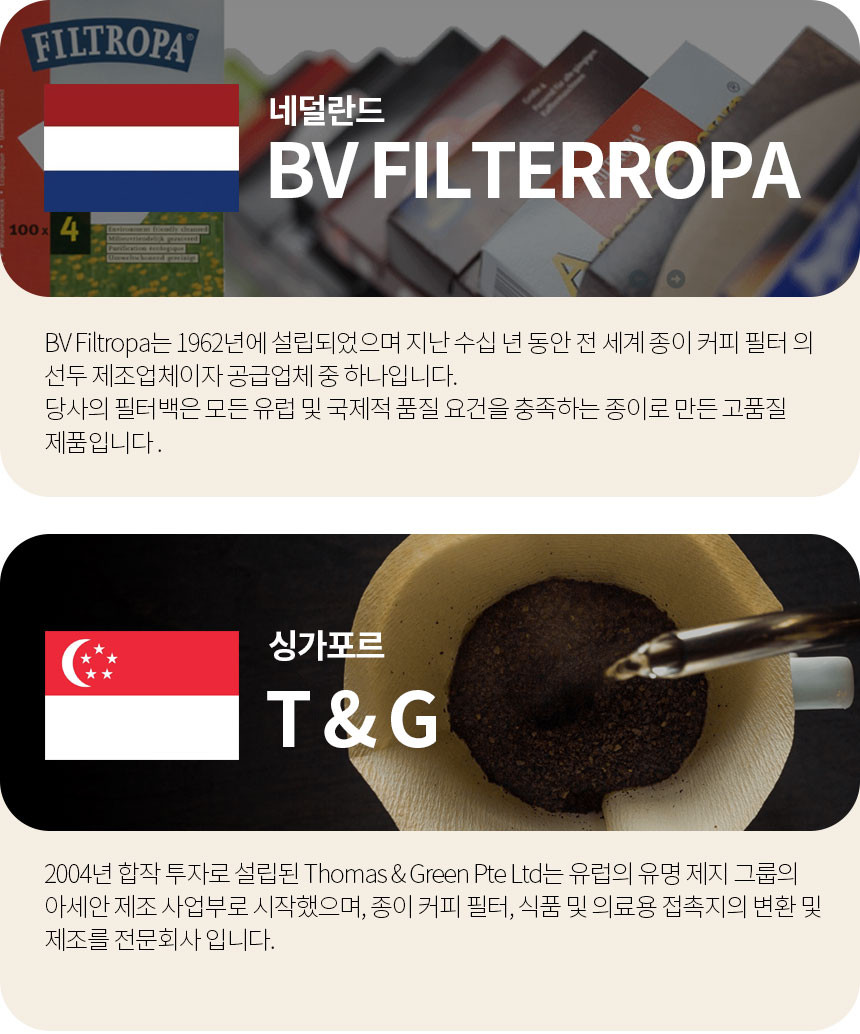 핸드드립 커피 여과지 천연 종이 펄프 100매 브루잉 거름종이 필터