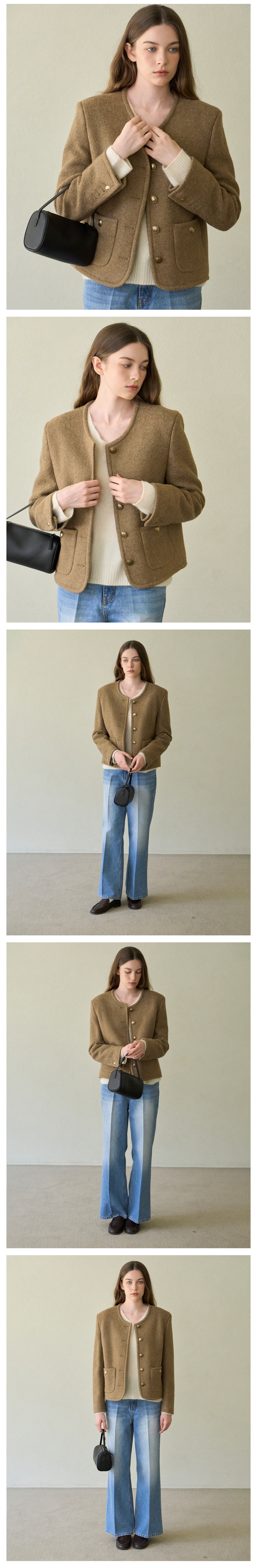 Wool Boucle Tweed Jacket_3Color