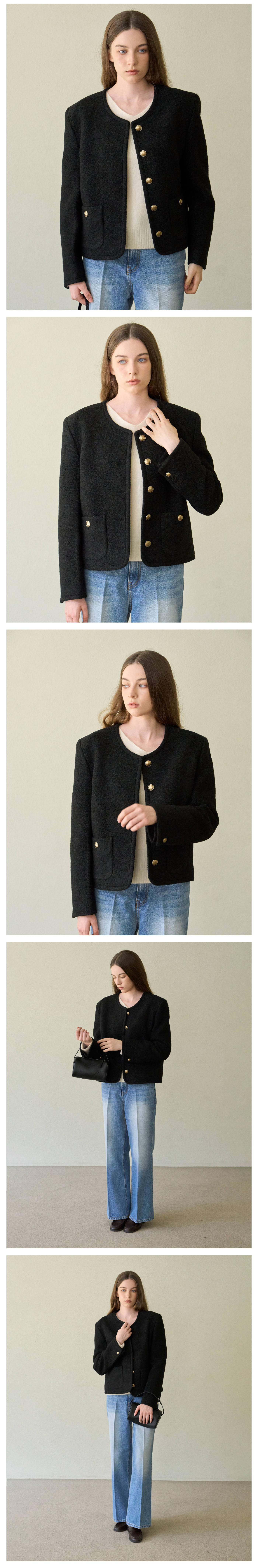 Wool Boucle Tweed Jacket_3Color