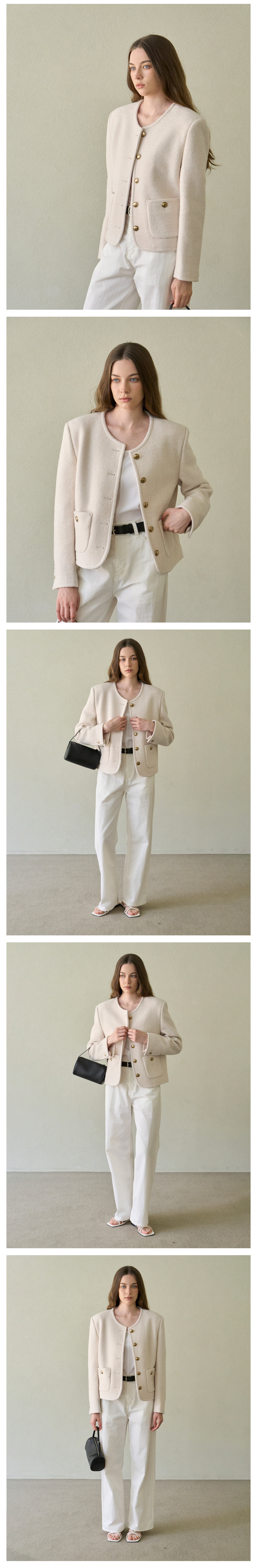 Wool Boucle Tweed Jacket_3Color