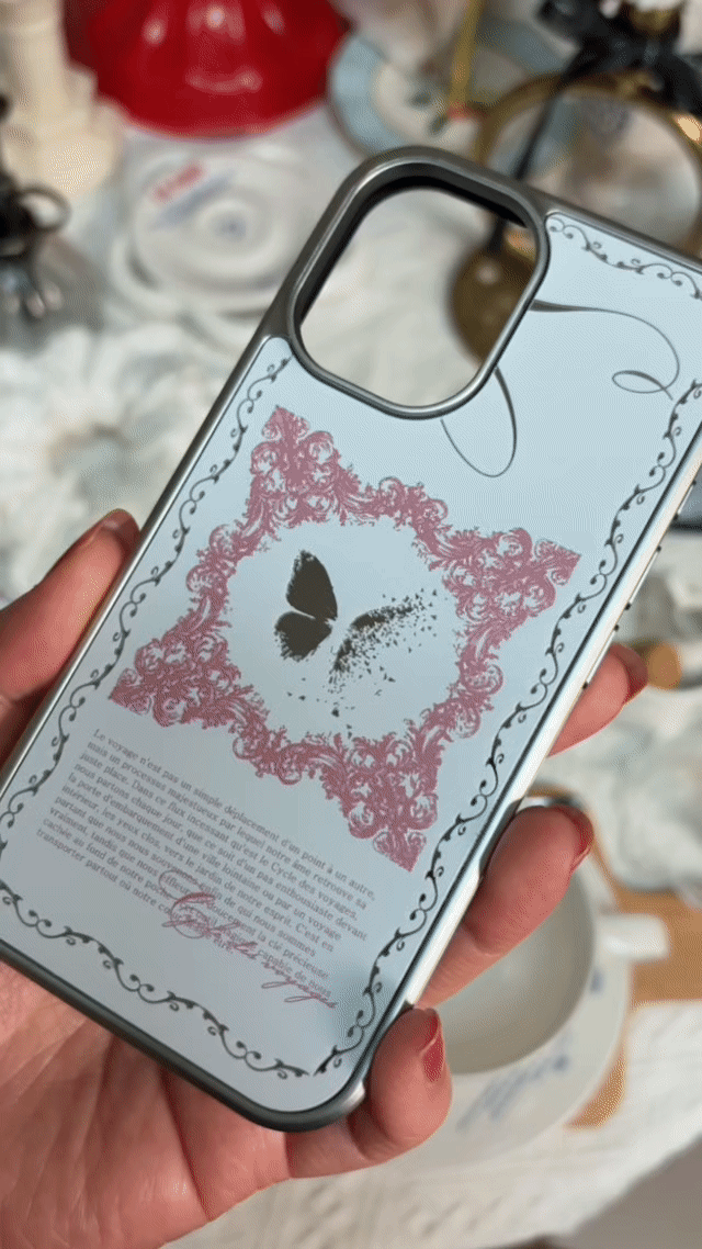 White Le Clef de Papillon MIRROR case