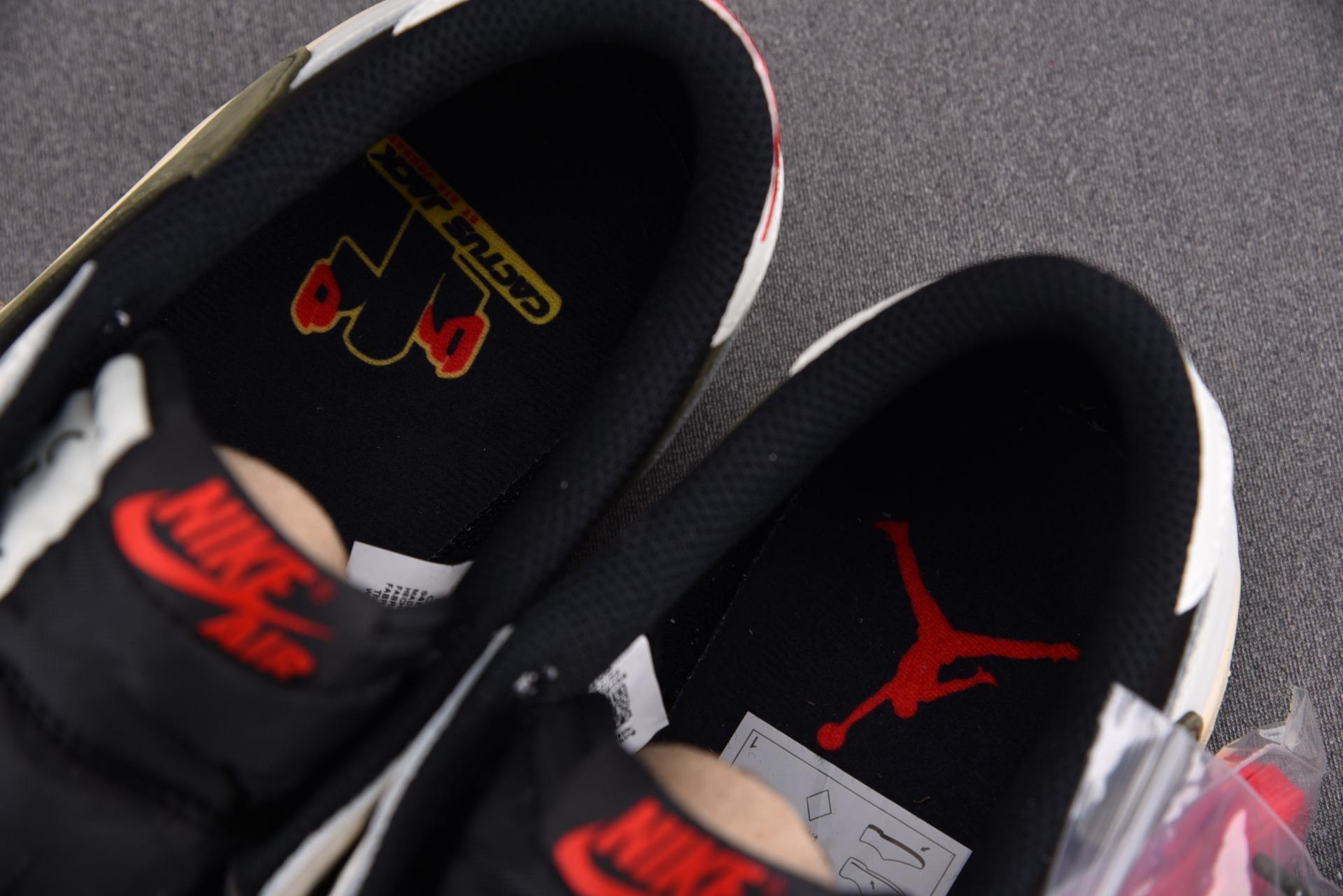 [LJR] 2023 NEW 트래비스 스캇 x 에어 조던 1 로우 OG 올리브 (DZ4137-106) 스캇 레플리카