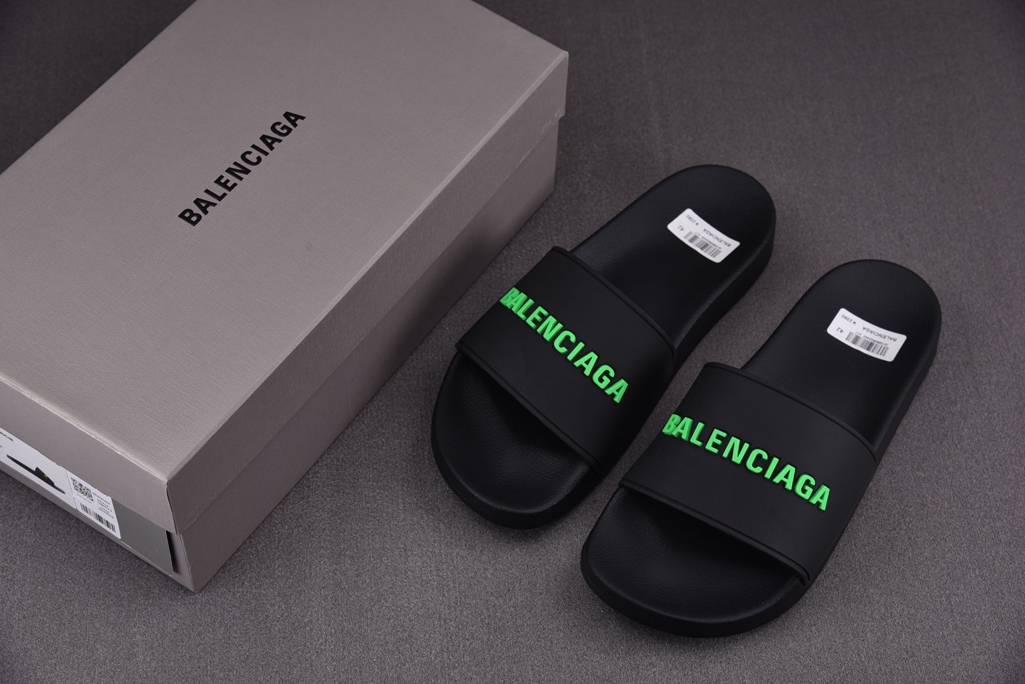 [I8] 발렌시아가 풀 슬라이드 샌들 블랙 그린 (565826W1S811030),발렌시아가 슬리퍼 정품급,발렌시아가 슬리퍼 레플,발렌 슬리퍼 레플,발렌시아가 슬리퍼 미러급