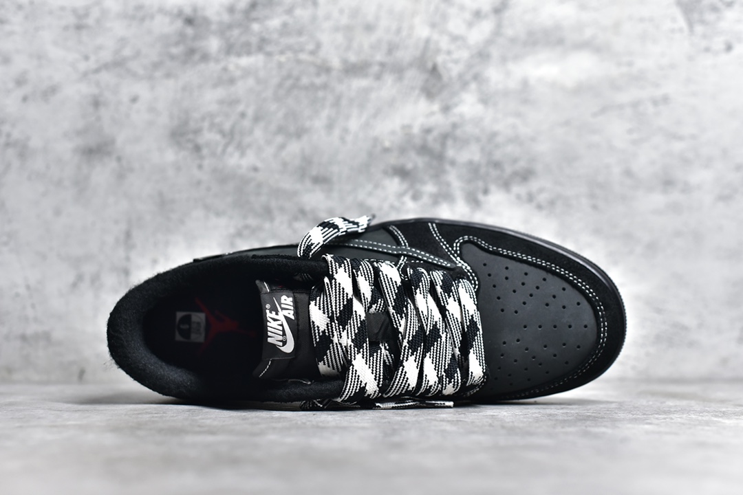 PK 조던 레플리카 트래비스 스캇 x 에어 조던 1 로우 OG 블랙 팬텀 레플리카